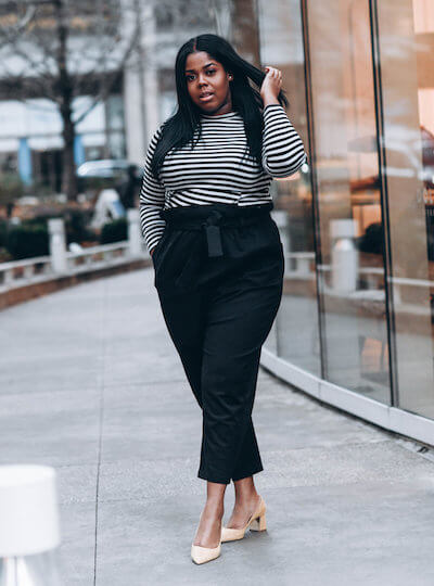 Free: Plus size fashion forward Black woman outside 